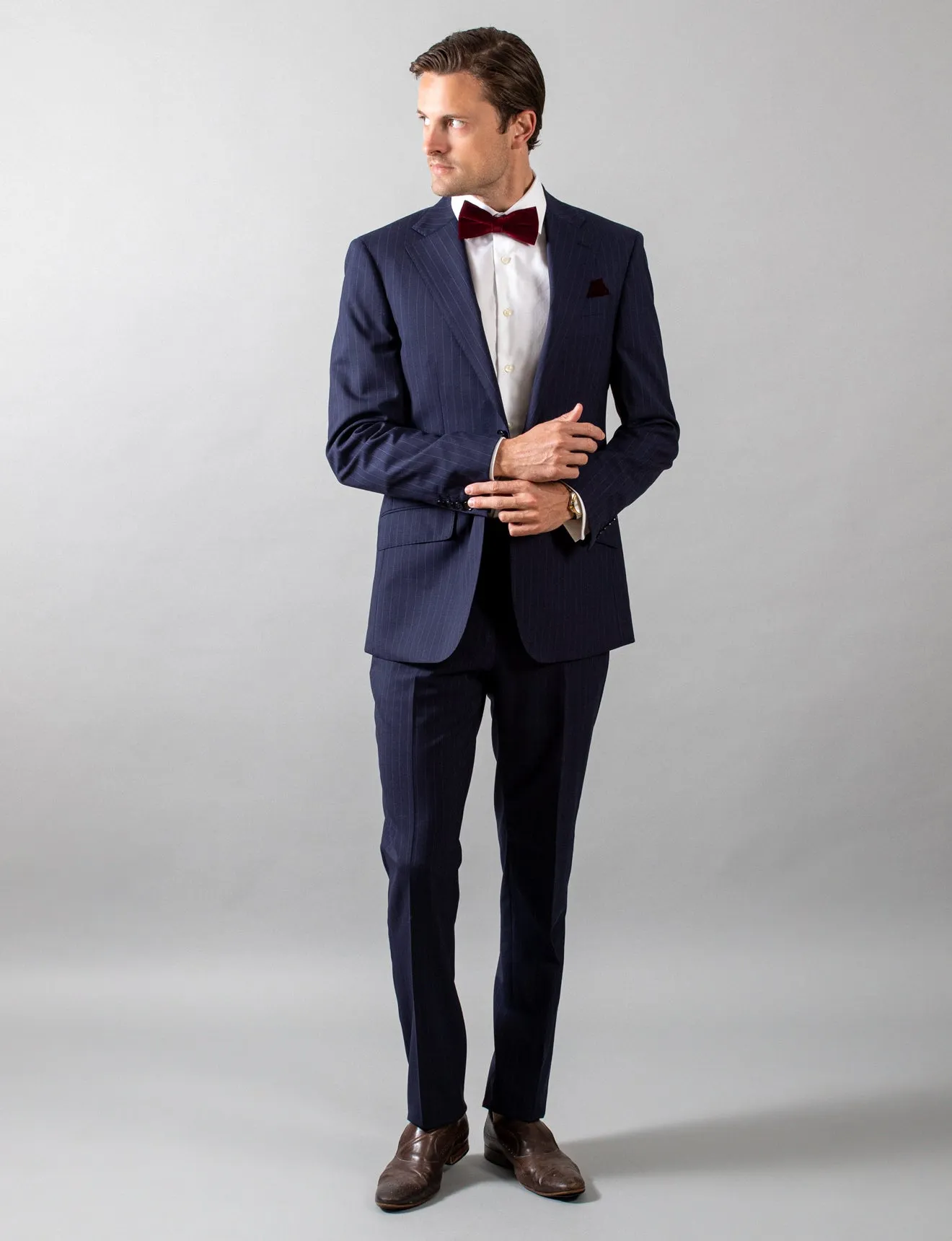 Navy Pinstripe Suit Jacket