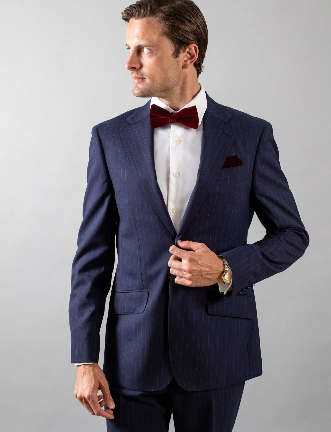 Navy Pinstripe Suit Jacket