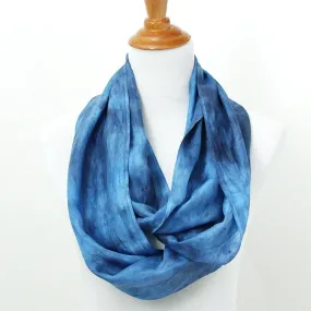 NEW! Hand Dyed Silk infinity Scarf in Storm Blue by Ten Thousand Dandelions