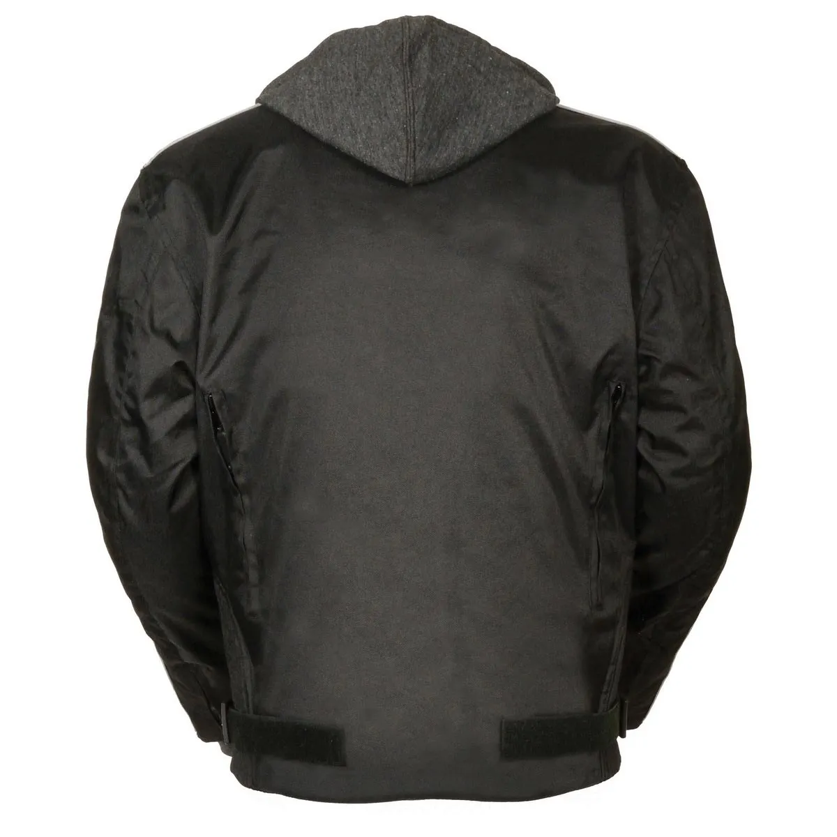 NexGen SH2034 Men's Black and Grey Nylon Racer Jacket with Hoodie