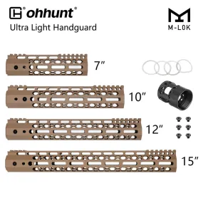 ohhunt® AR-15 Lightweight M-lok Handguard with Steel Barrel Nut - Desert Tan Color