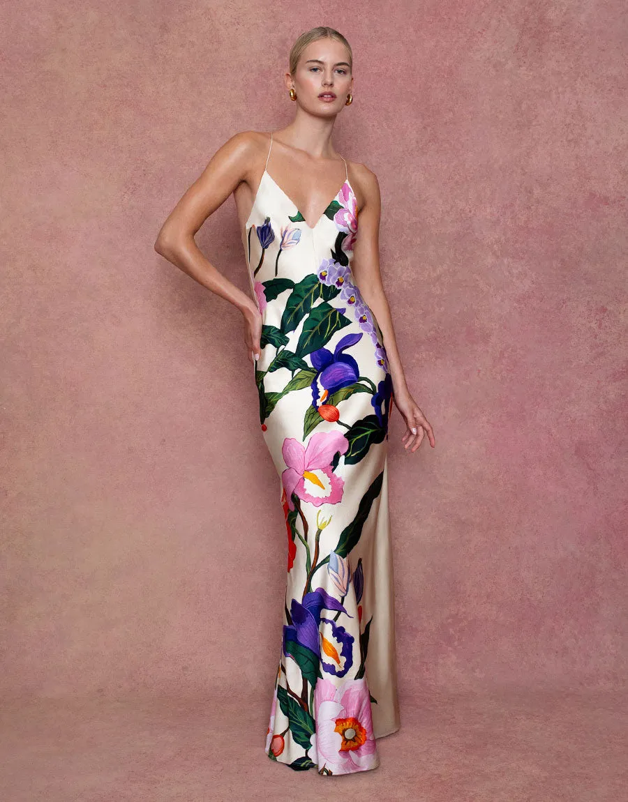 Olive Crepe Maxi Dress - Tree of Life Cream