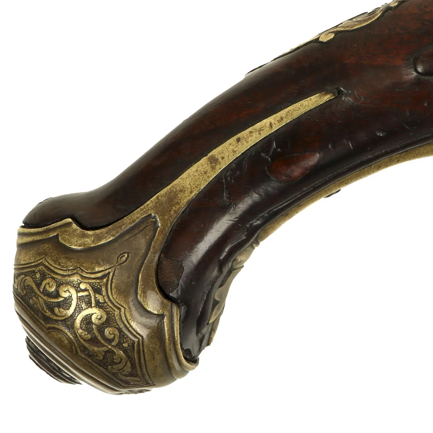 Original 17th Century Italian Long Flintlock Horse Pistol with Belt Hook by Pietro Mutti of Brescia c. 1690