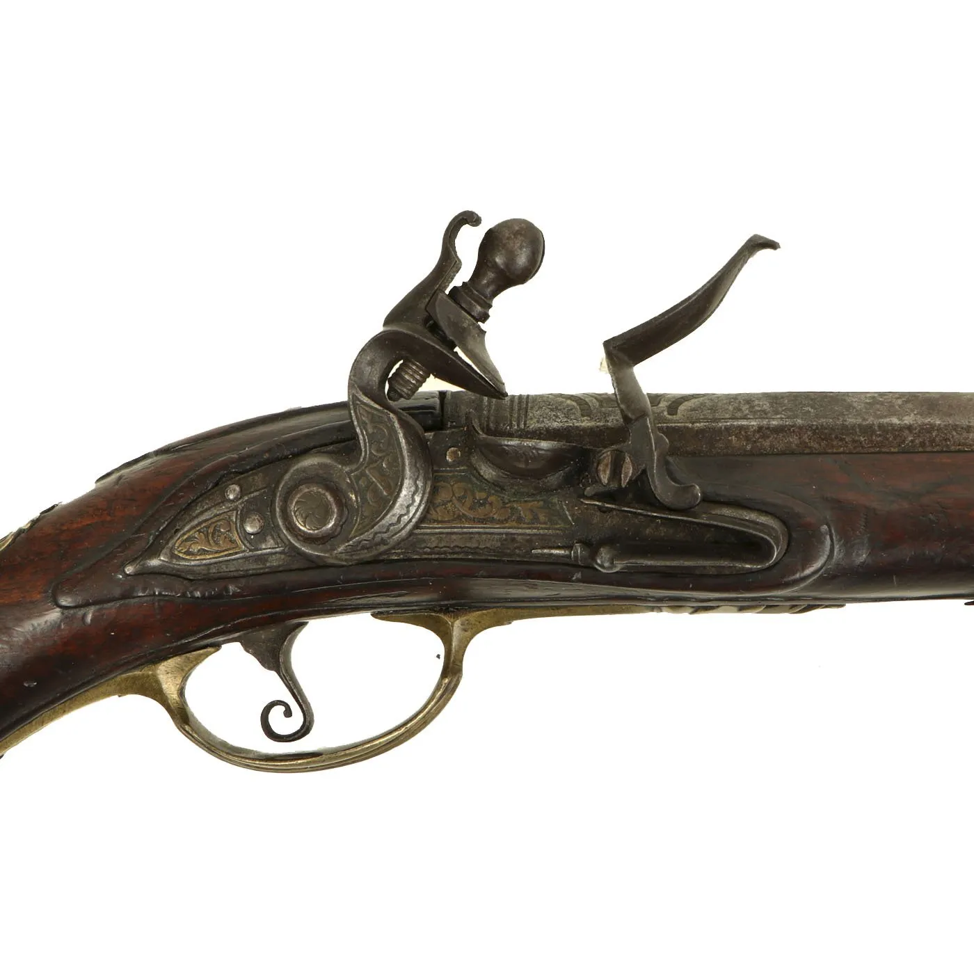 Original 17th Century Italian Long Flintlock Horse Pistol with Belt Hook by Pietro Mutti of Brescia c. 1690