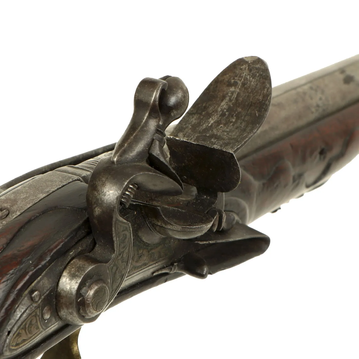 Original 17th Century Italian Long Flintlock Horse Pistol with Belt Hook by Pietro Mutti of Brescia c. 1690