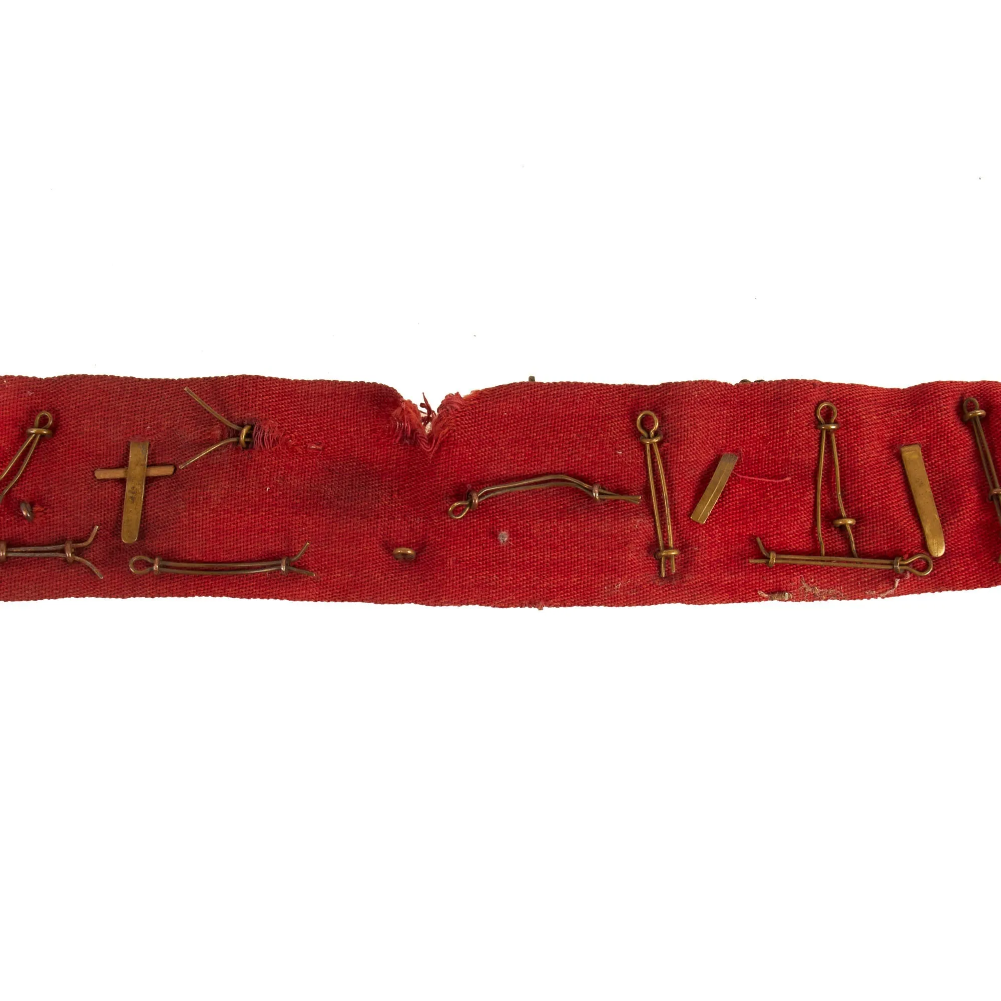 Original British WWI Hate Belt Mounted on Stable Belt with 23 Attached Items