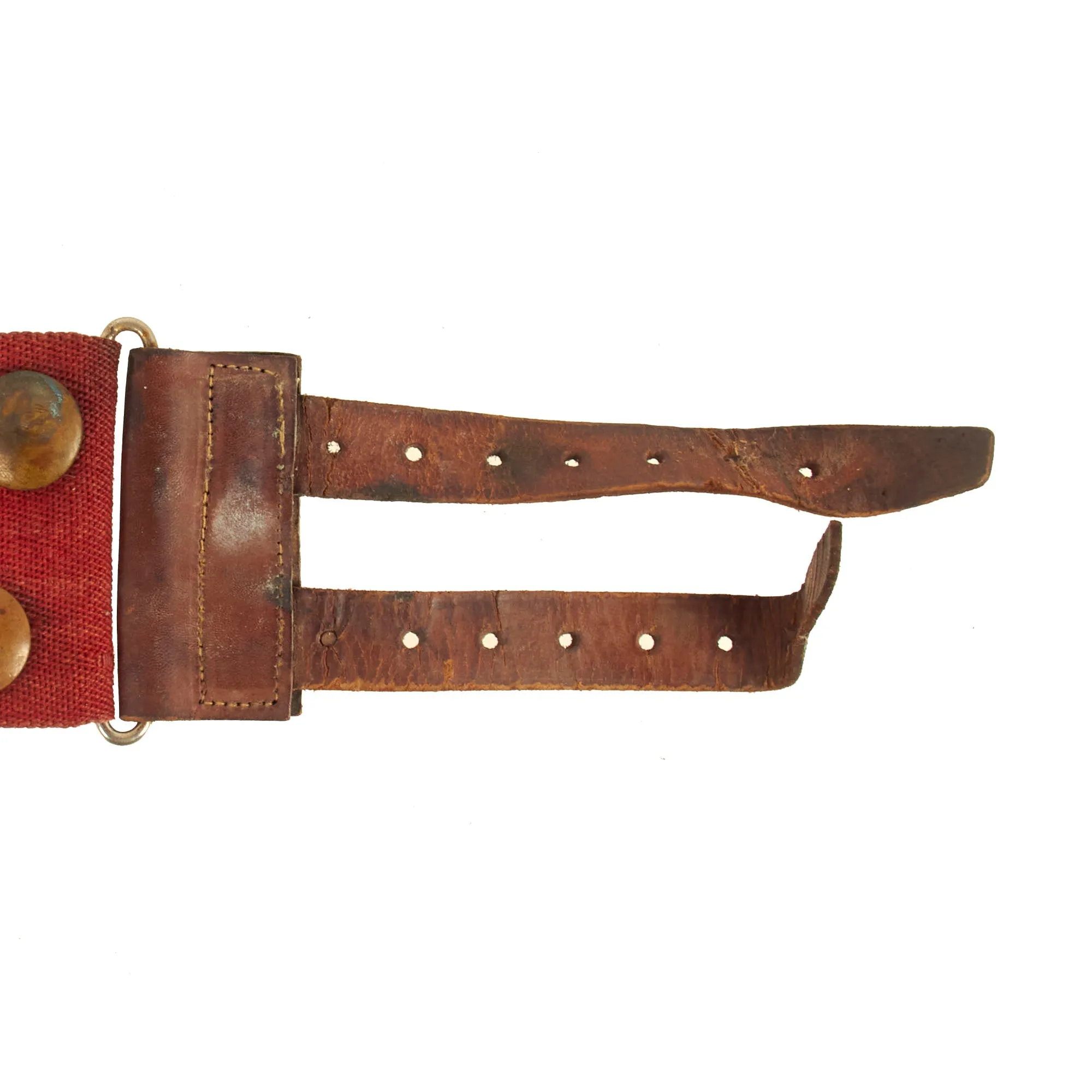 Original British WWI Hate Belt Mounted on Stable Belt with 23 Attached Items