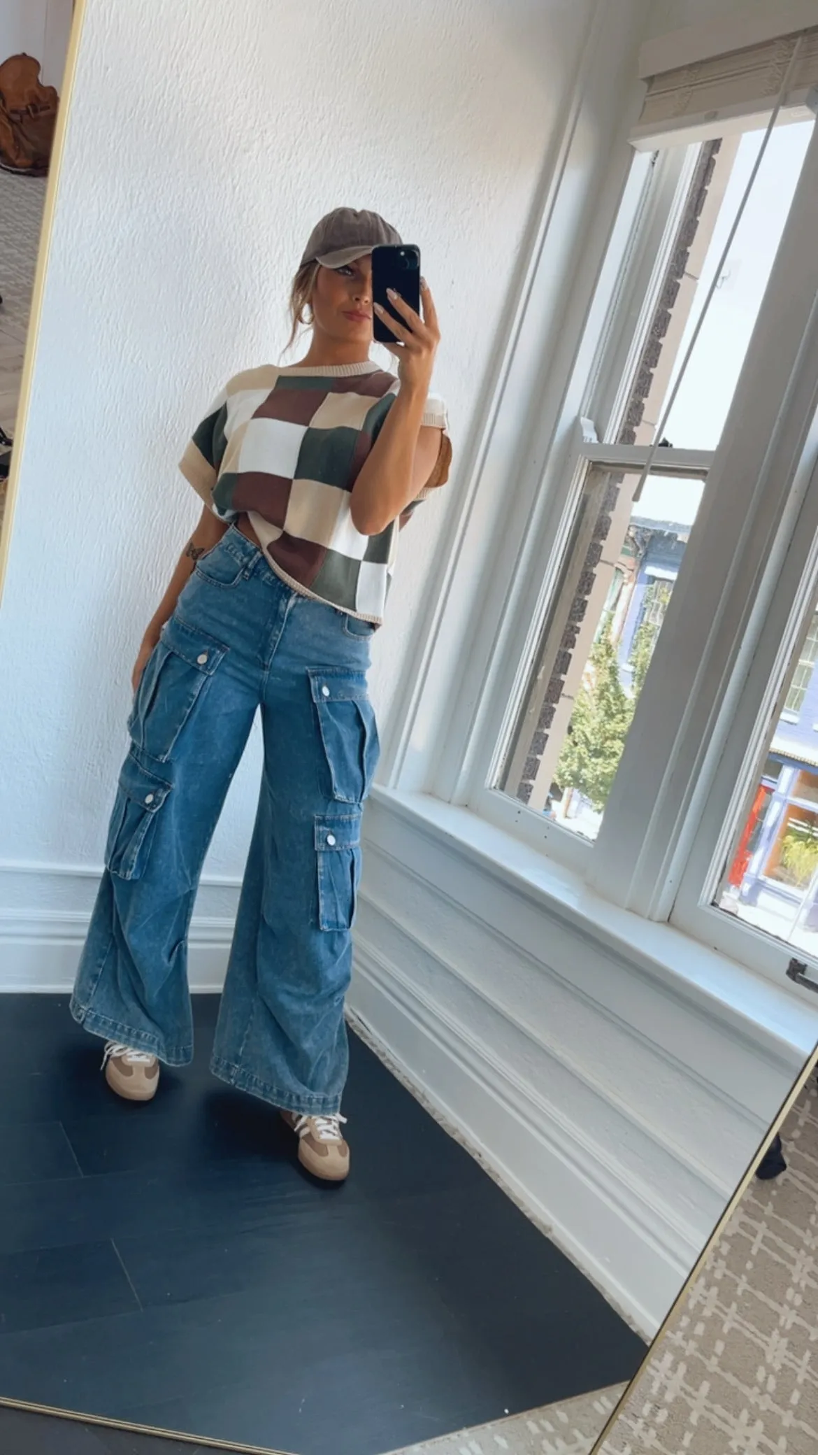 Oversized Boyfriend Denim Cargo Pants