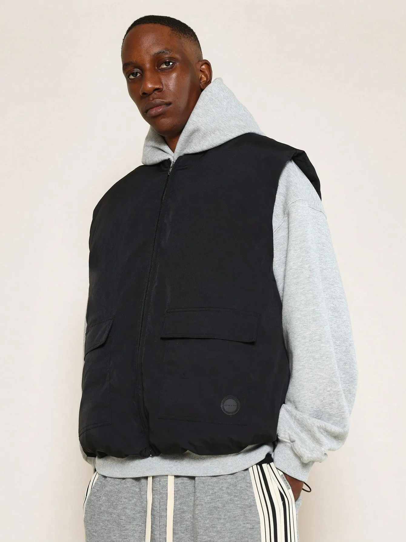 Oversized Zip Through Puffer Vest