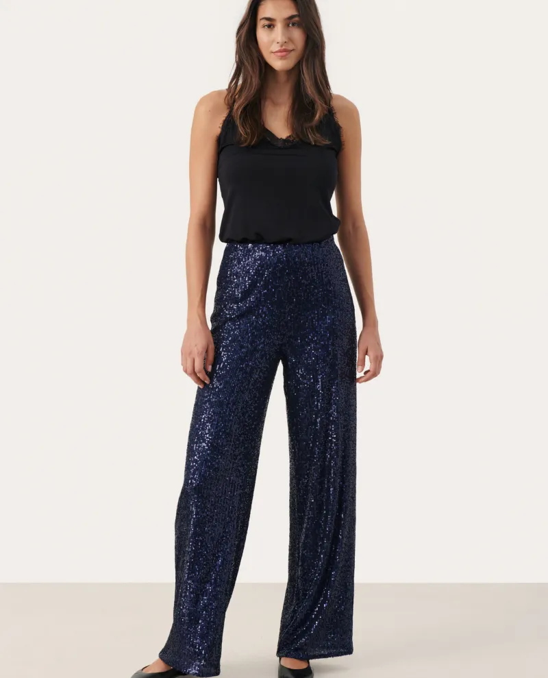 Part Two Tatiana Midnight Sequin Trousers