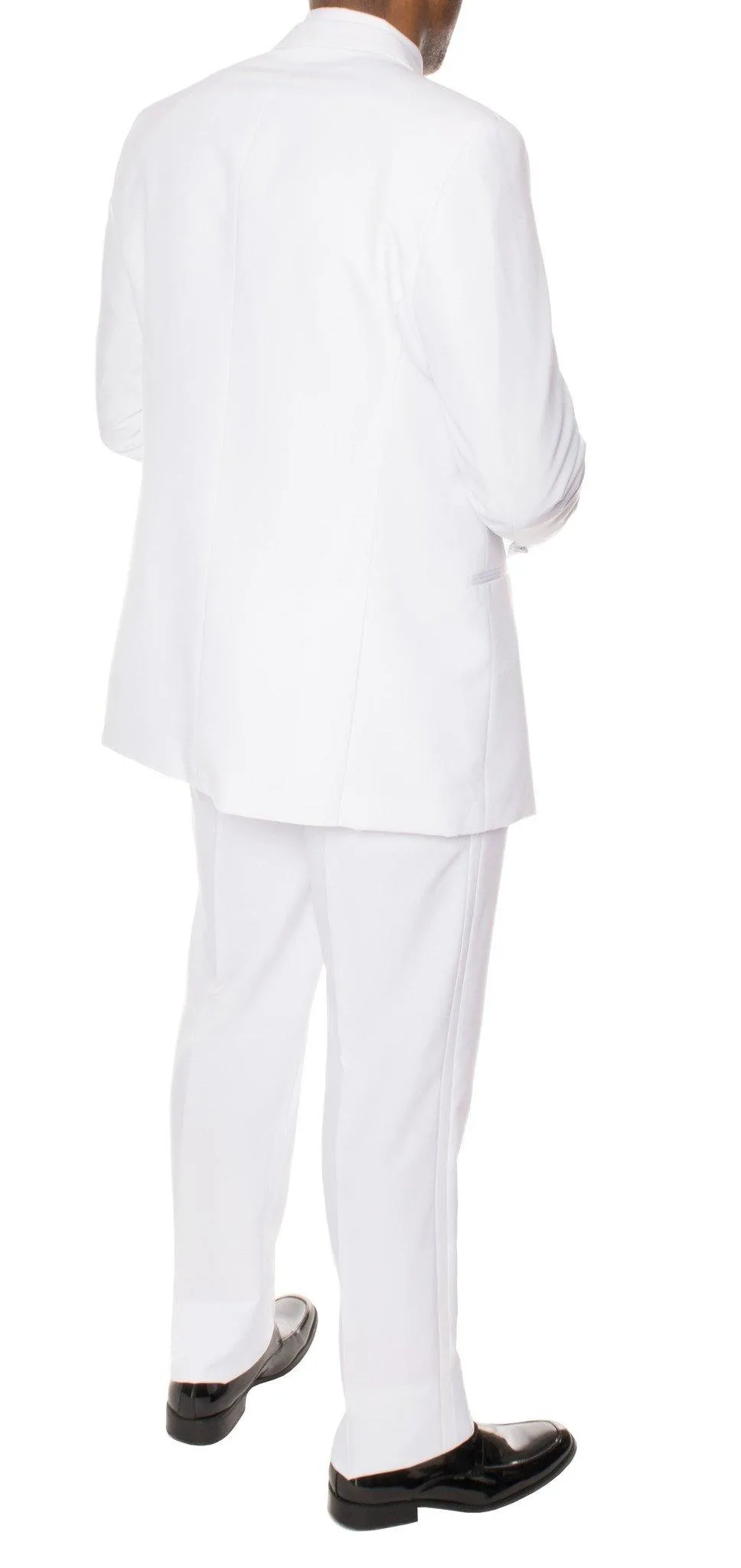 Paul Lorenzo Mens White Slim Fit 2 piece Tuxedo