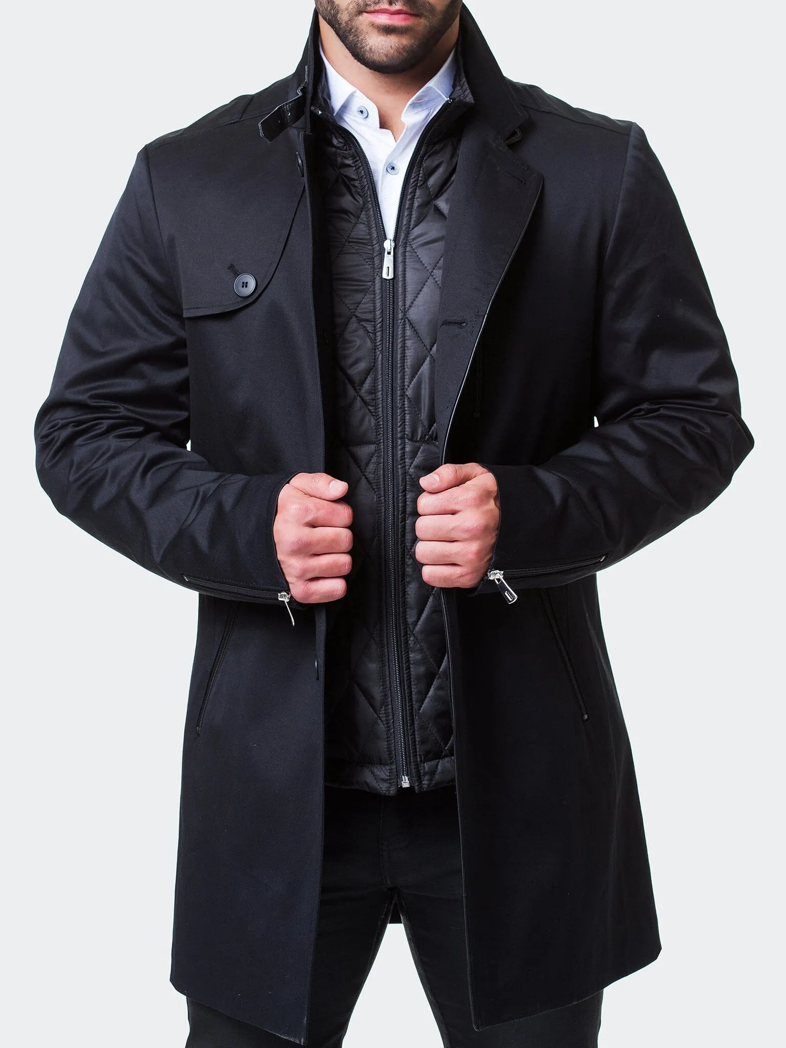 Peacoat Button Black