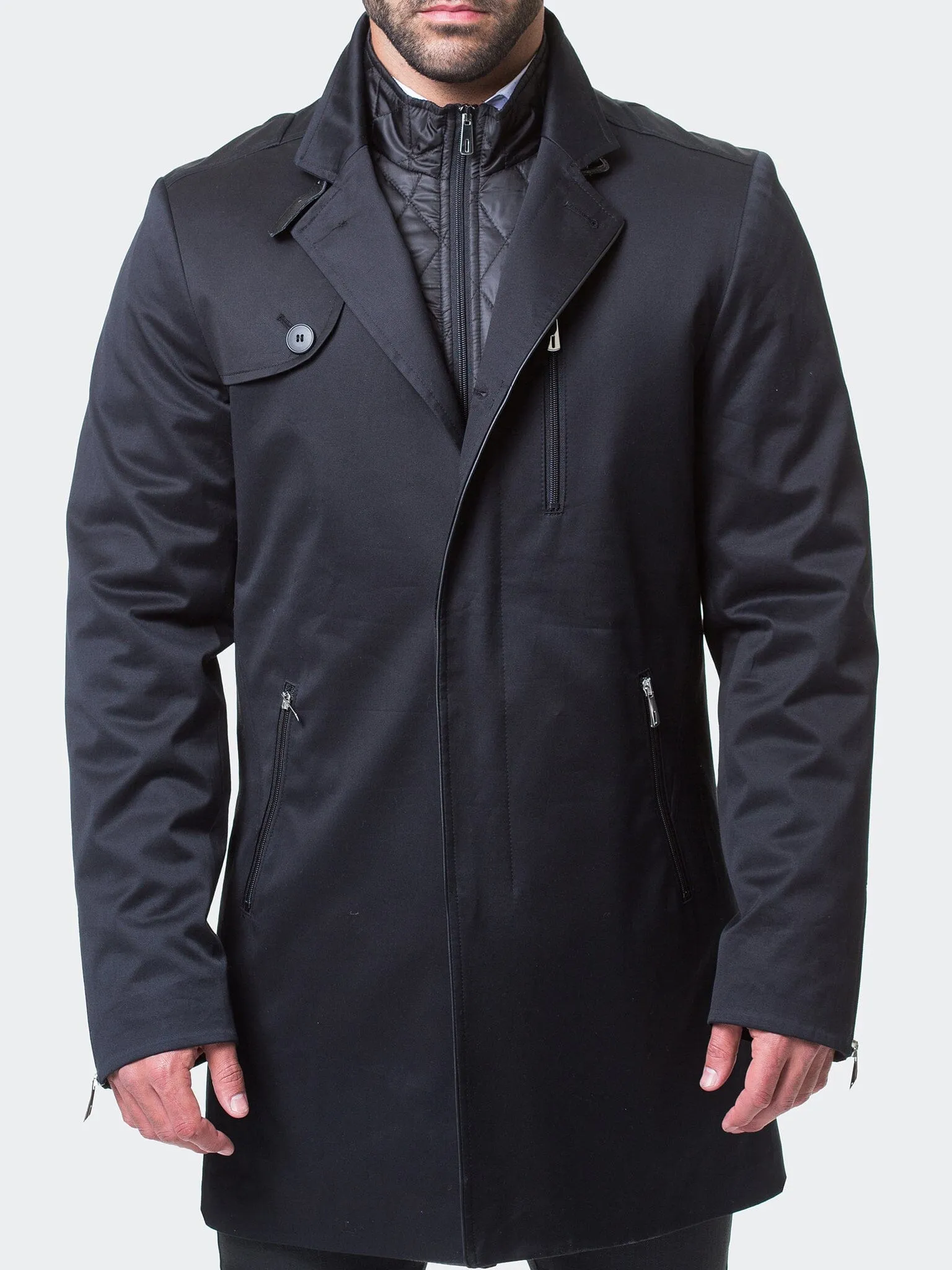 Peacoat Button Black