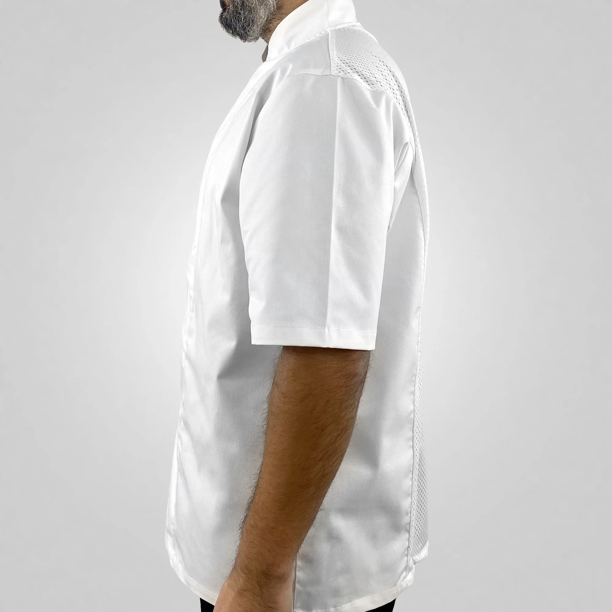 Pegasus Chefwear White Short Sleeve Coolmax Chef Jackets with Concealed Studs