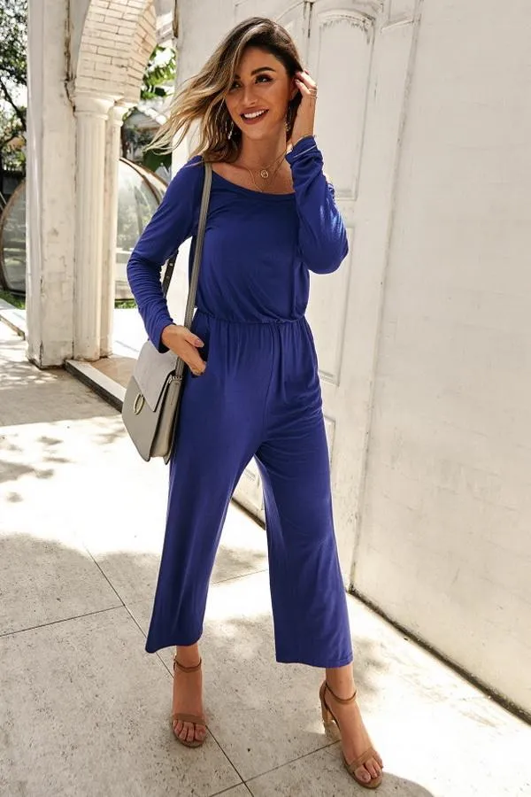 Plain Off The Shoulder Jumpsuit