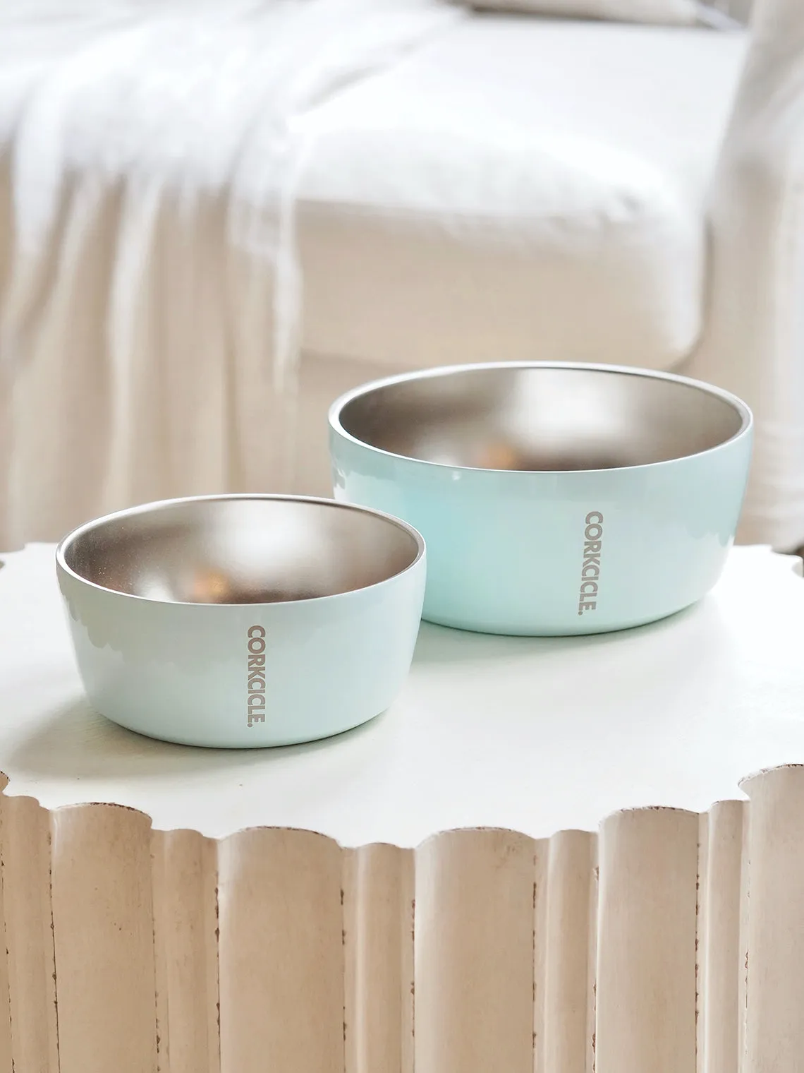 Powder Blue Dog Bowl