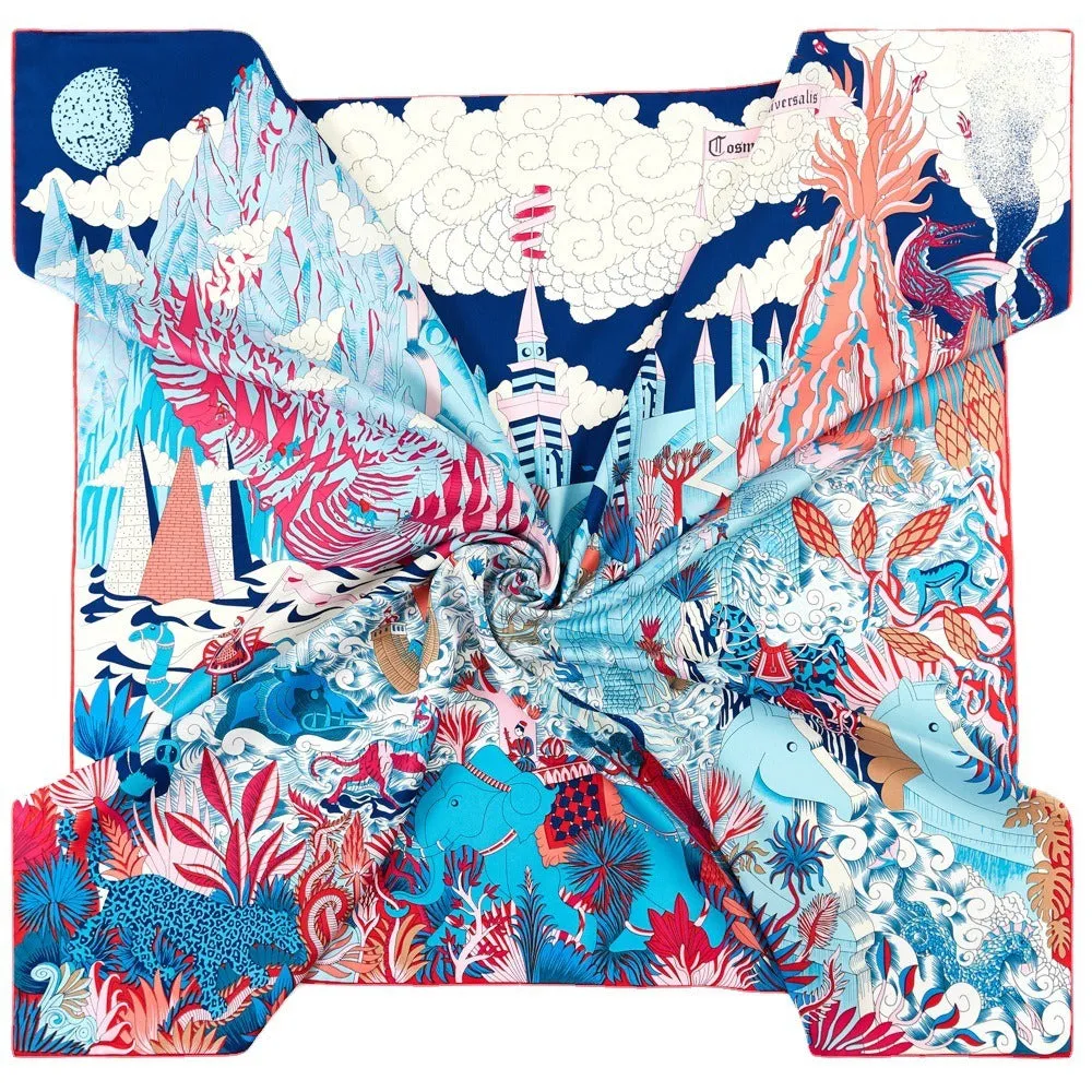 Pre Order:  Handmade Castle Print Twill Silk Scarf