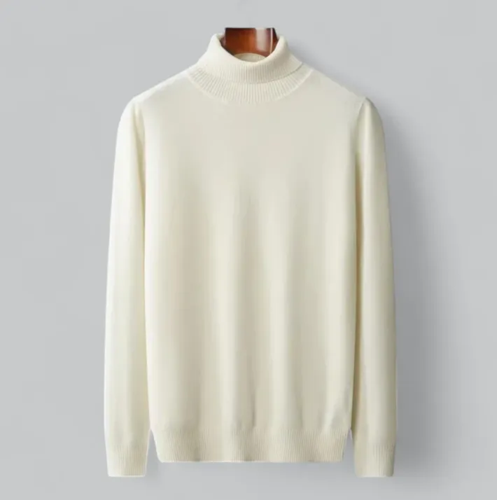 Premium Men's Wool Turtleneck Sweater with Soft Texture and Elegant Look