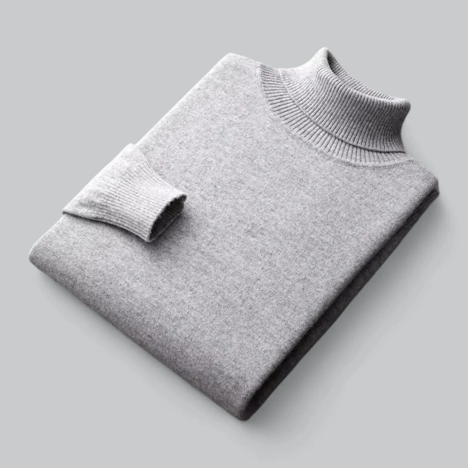 Premium Men's Wool Turtleneck Sweater with Soft Texture and Elegant Look