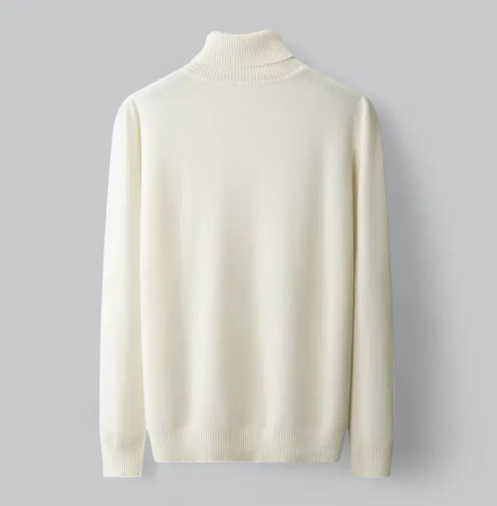 Premium Men's Wool Turtleneck Sweater with Soft Texture and Elegant Look