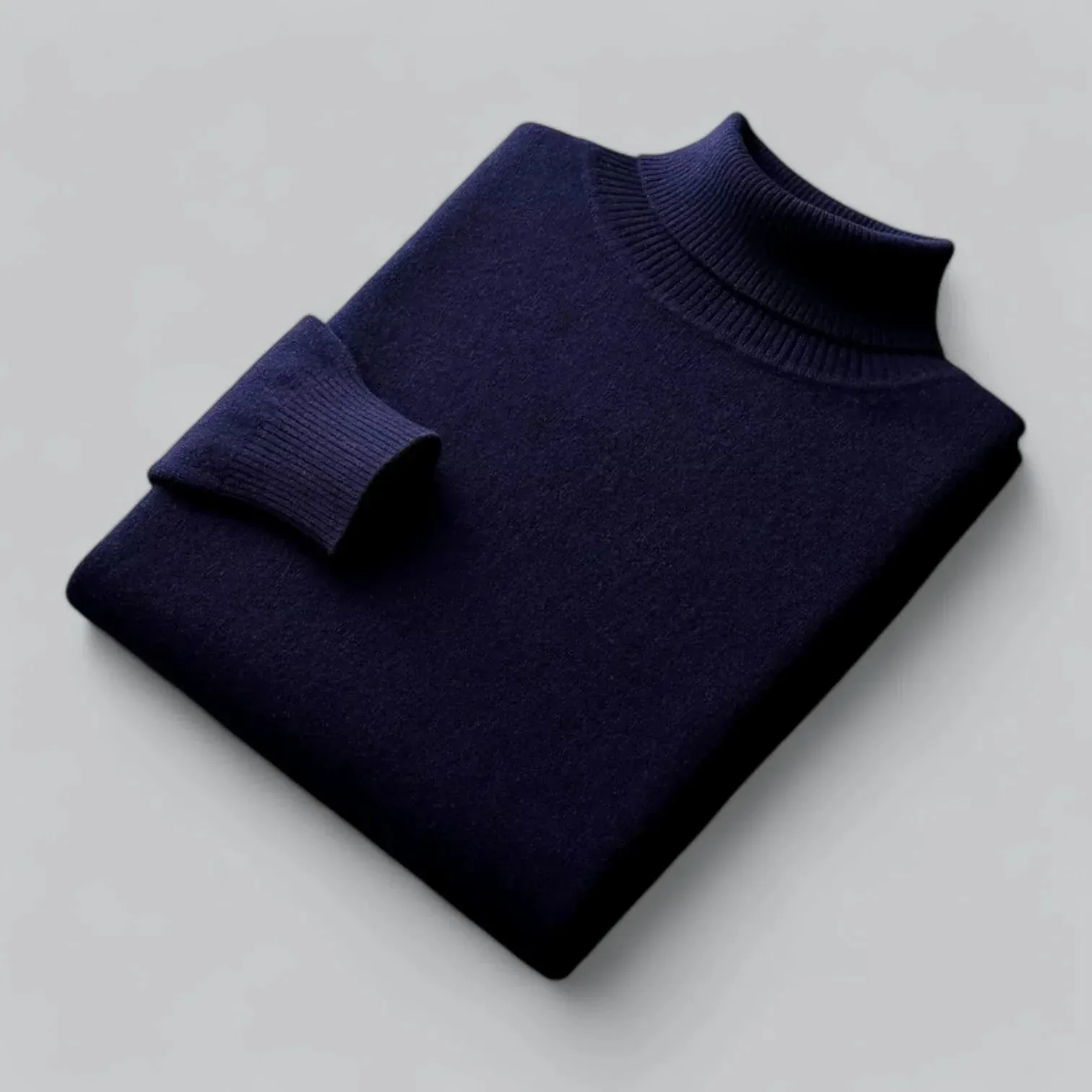 Premium Men's Wool Turtleneck Sweater with Soft Texture and Elegant Look