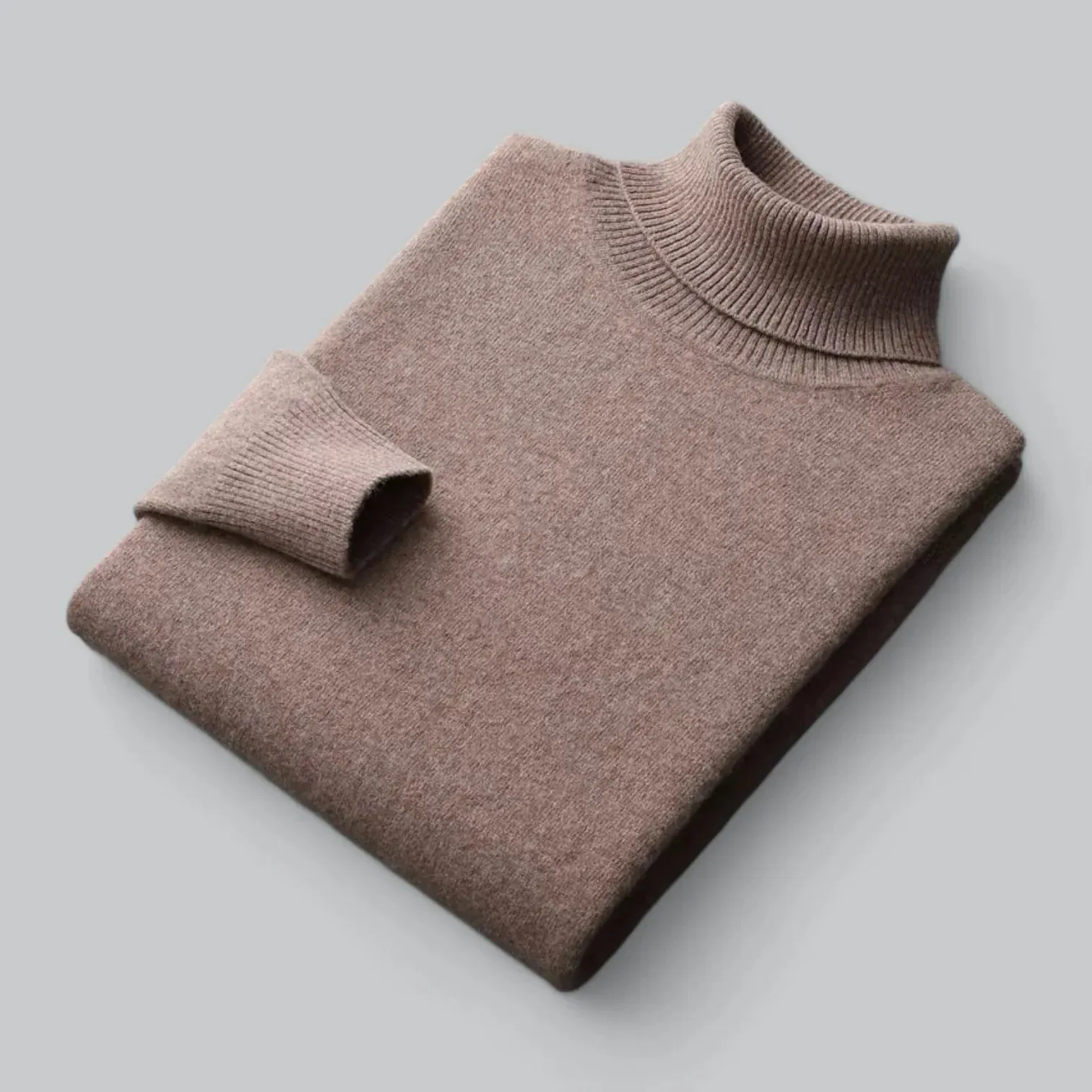 Premium Men's Wool Turtleneck Sweater with Soft Texture and Elegant Look