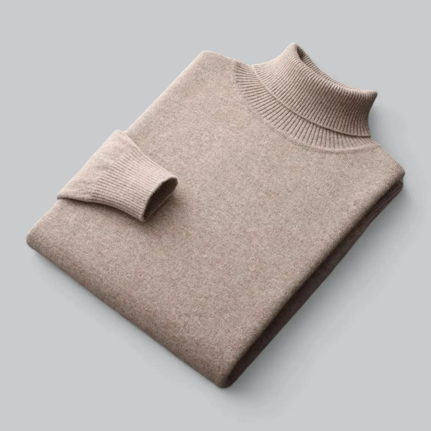 Premium Men's Wool Turtleneck Sweater with Soft Texture and Elegant Look