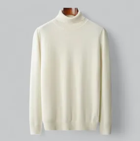 Premium Men's Wool Turtleneck Sweater with Soft Texture and Elegant Look