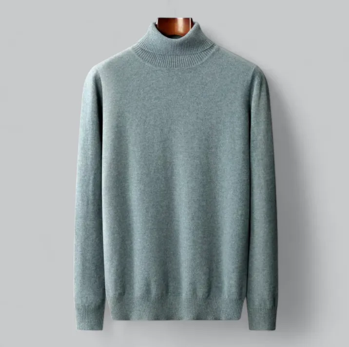 Premium Men's Wool Turtleneck Sweater with Soft Texture and Elegant Look