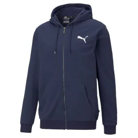 PUMA ESSENTIALS SMALL LOGO FULL-ZIP MEN'S HOODIE NAVY