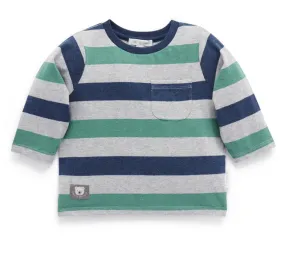 Purebaby Stripey Long Sleeve Tee - Emerald Stripe