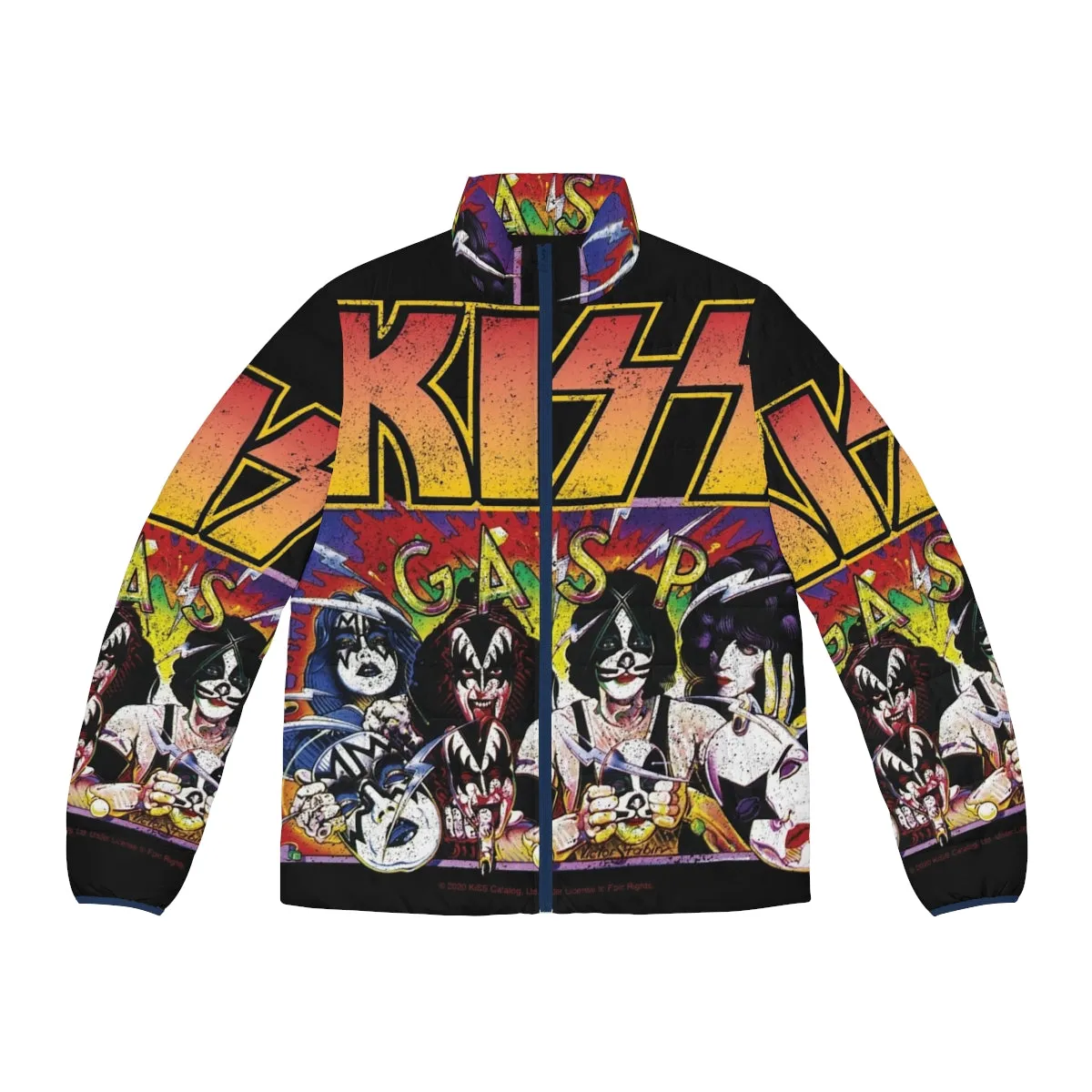 "Kiss Unmasked Poster Art Puffer Jacket - Official Band Merch"