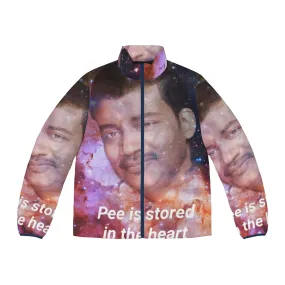 "Pee Is Stored in the Heart" Puffer Jacket: A Meme-Inspired Fashion Statement