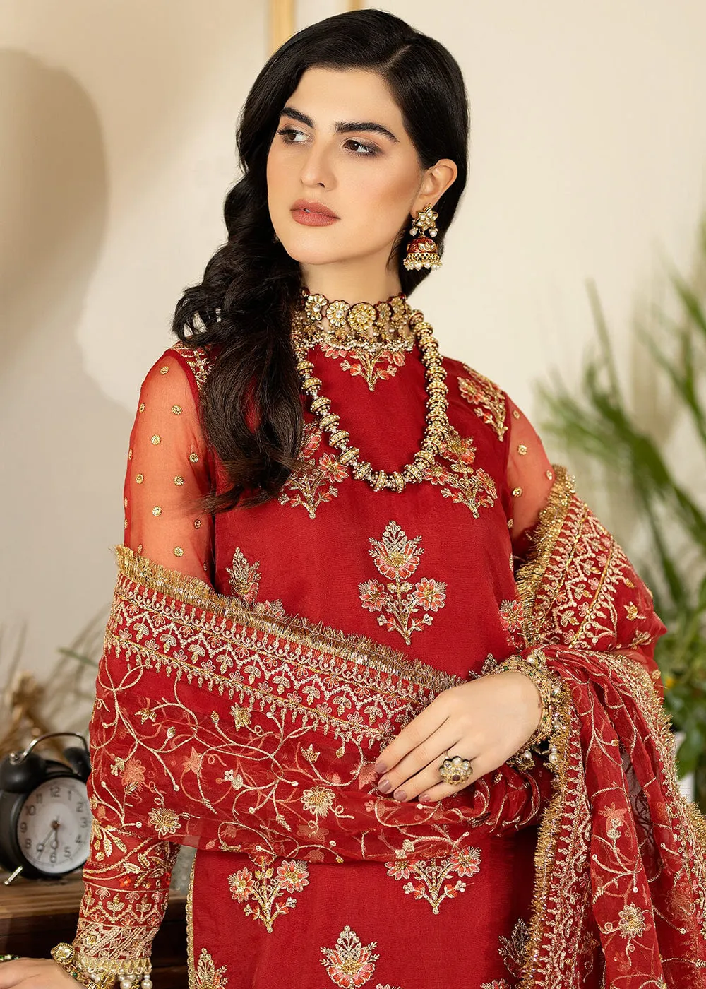 Red Wedding Formal Suit | Imrozia Premium | Jhalak '23 | I-184 - MAAHRU