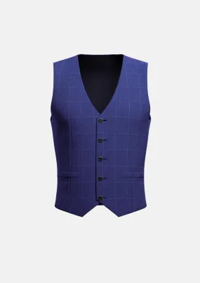 Regal Blue Windowpane Vest