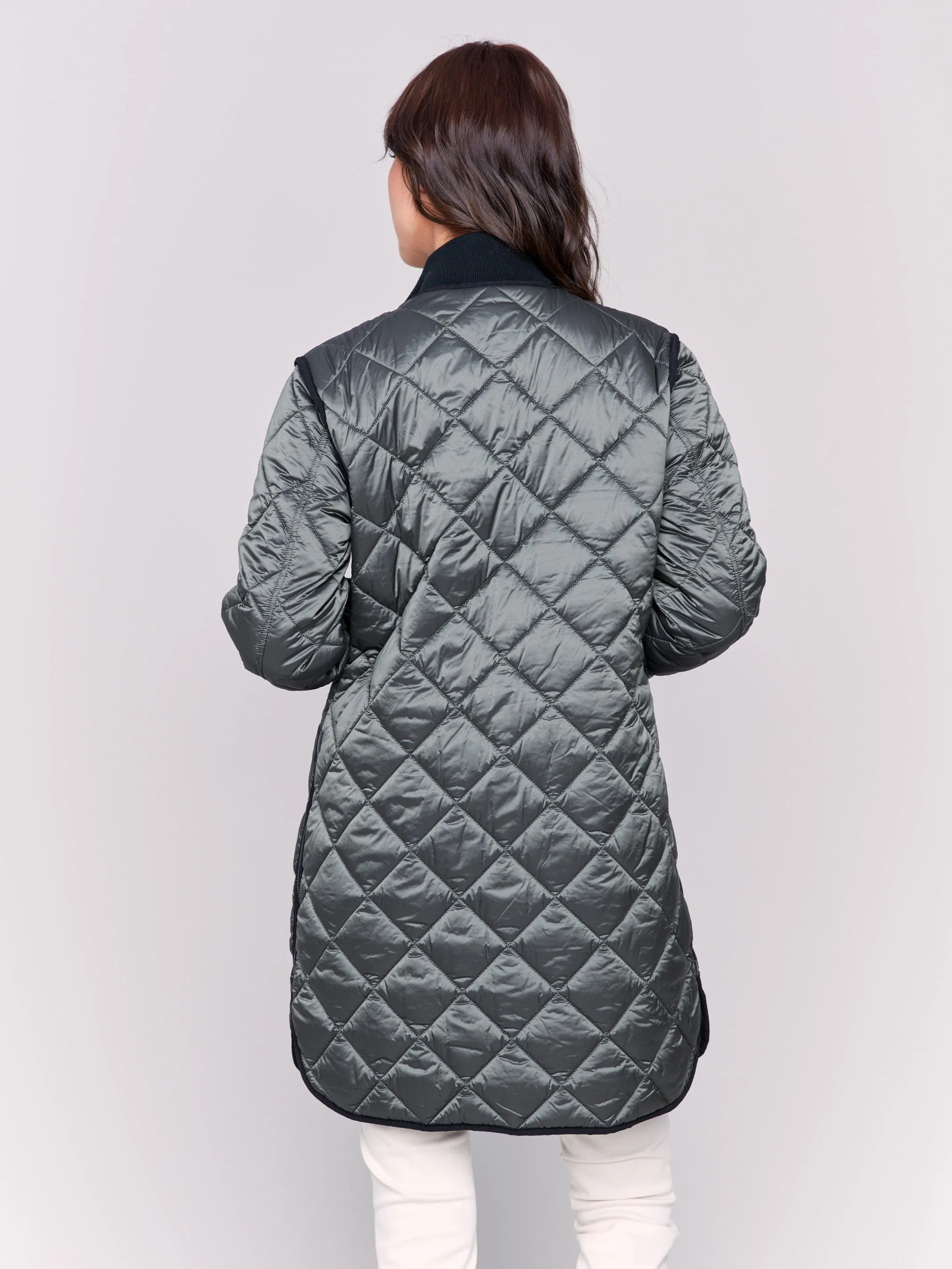 Reversible Quilted Puffer Jacket - Black