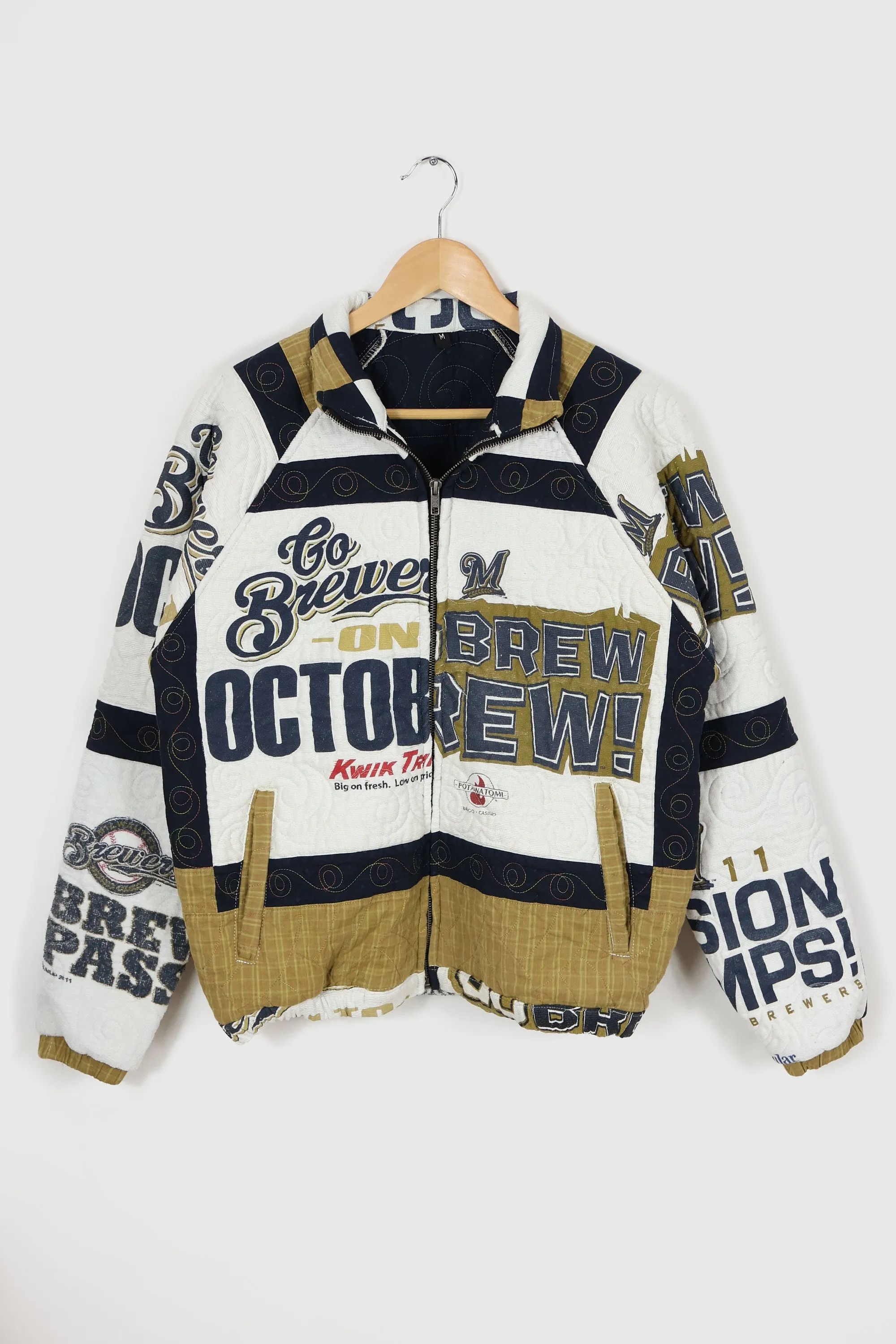 Reworked Milwaukee Brewers Full Zip Jacket