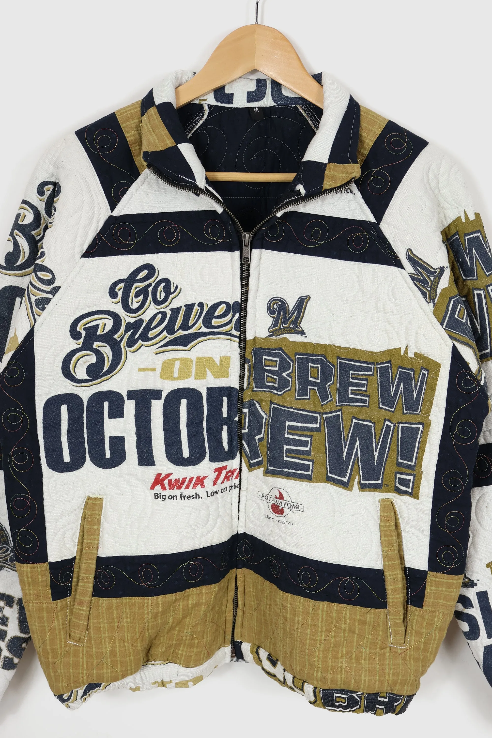 Reworked Milwaukee Brewers Full Zip Jacket