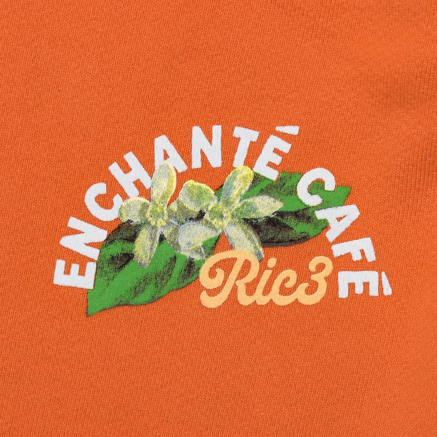 RIC3 Enchante Flower Sweatpants Coral Orange