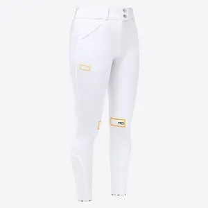 Rider's Gene High Waist Knee Grip Breeches - White