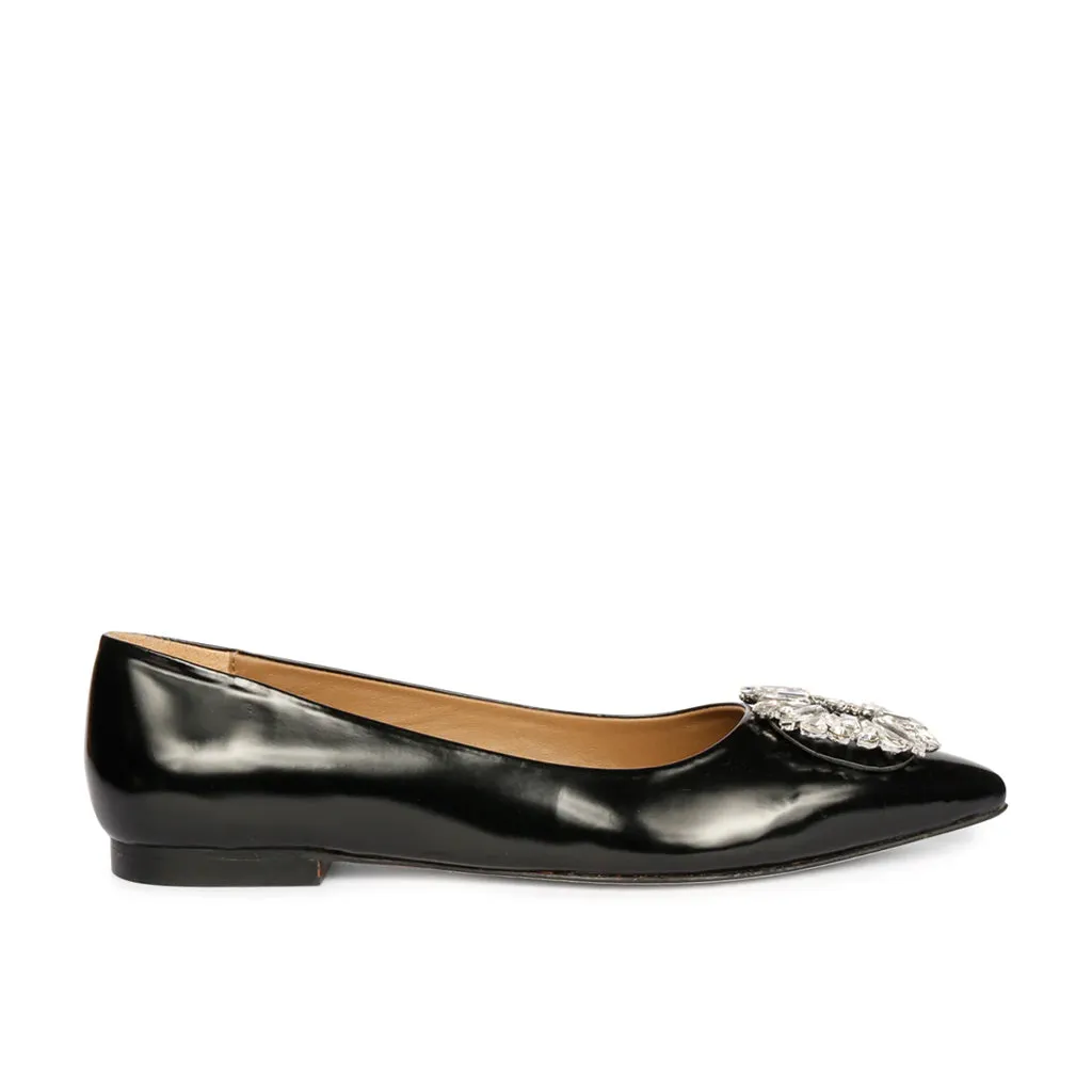 Saint Mabillia Black Leather Ballerinas