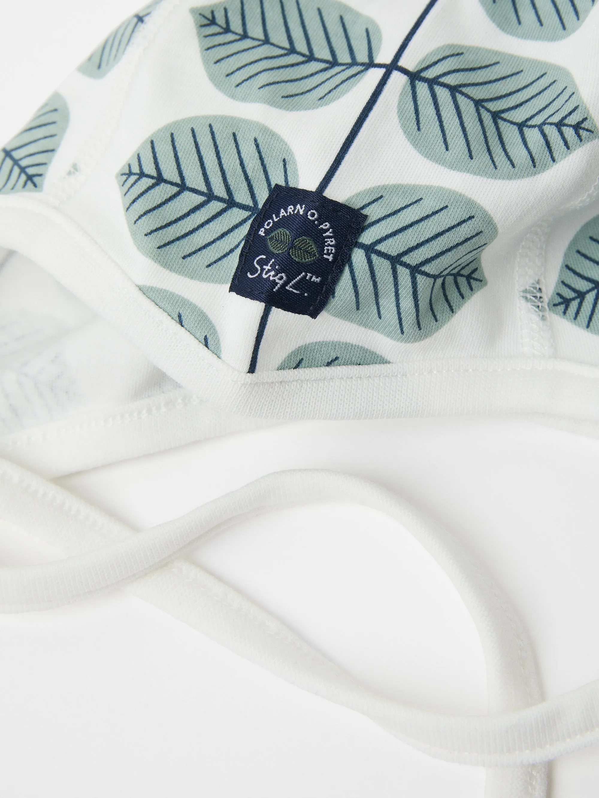 Scandi Leaf Print Baby Hat