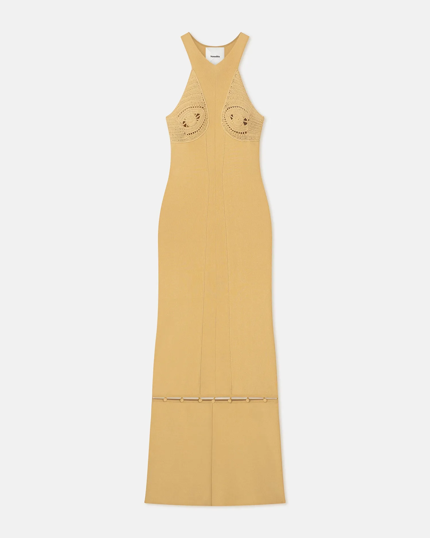 Seya - Crocheted Ribbed-Knit Maxi Dress - Sun Yellow