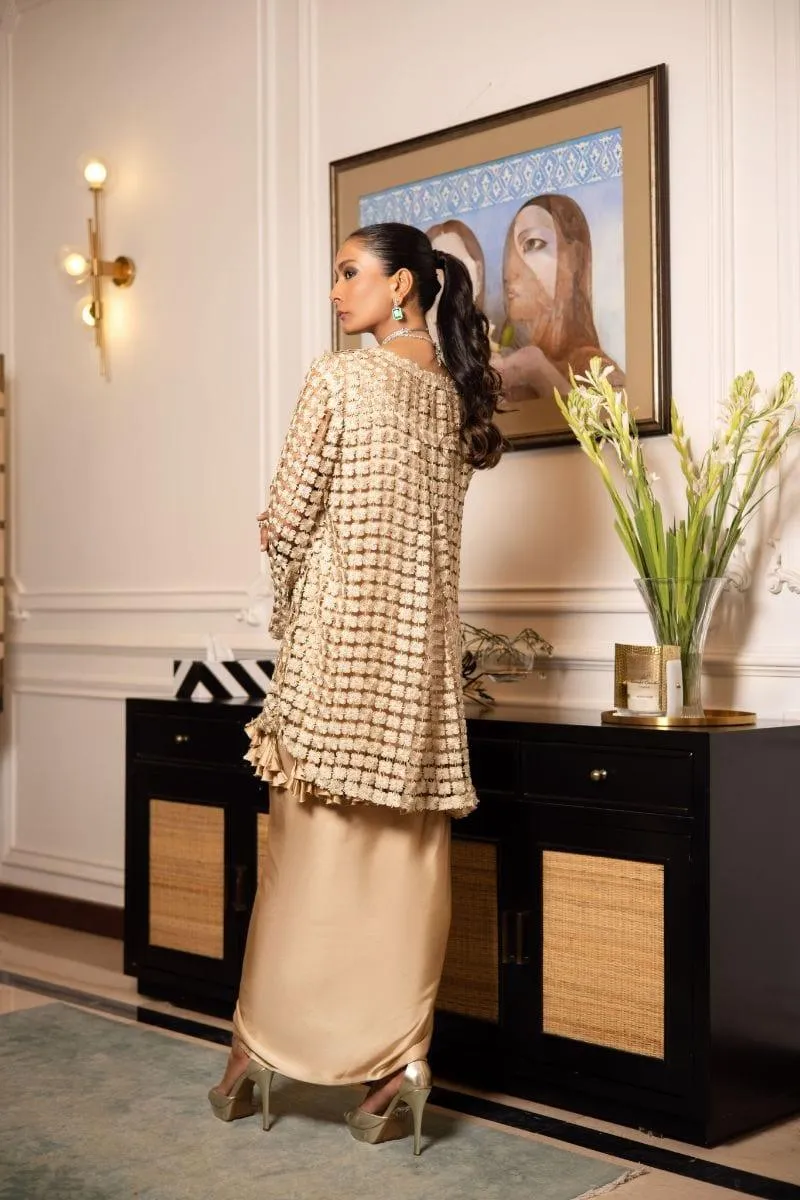 Shehrnaz - SHK-1213 - Mona - Beige - Lace - 3 Piece