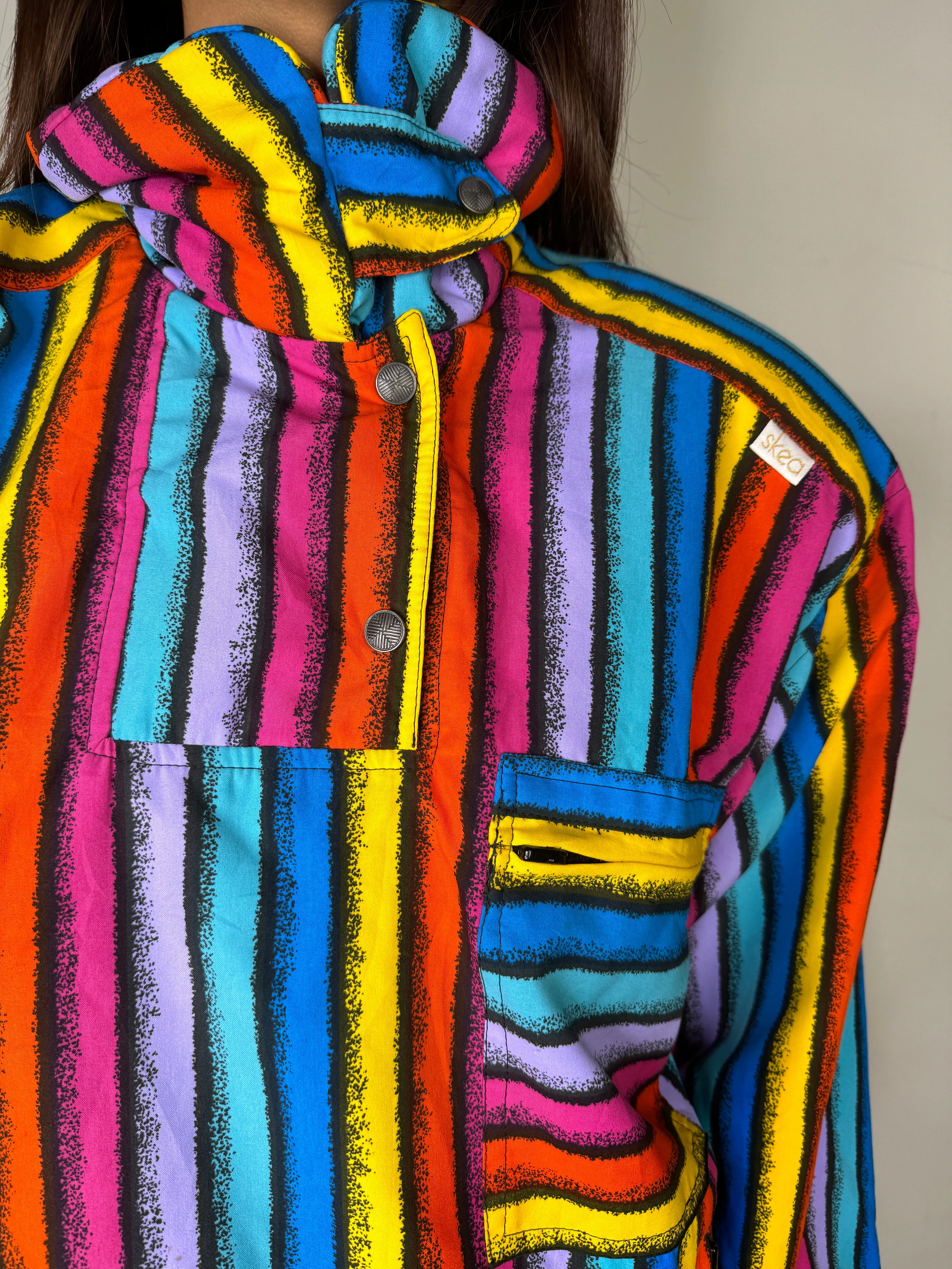 Skea, Multicolor Striped Ski Jacket 1990s