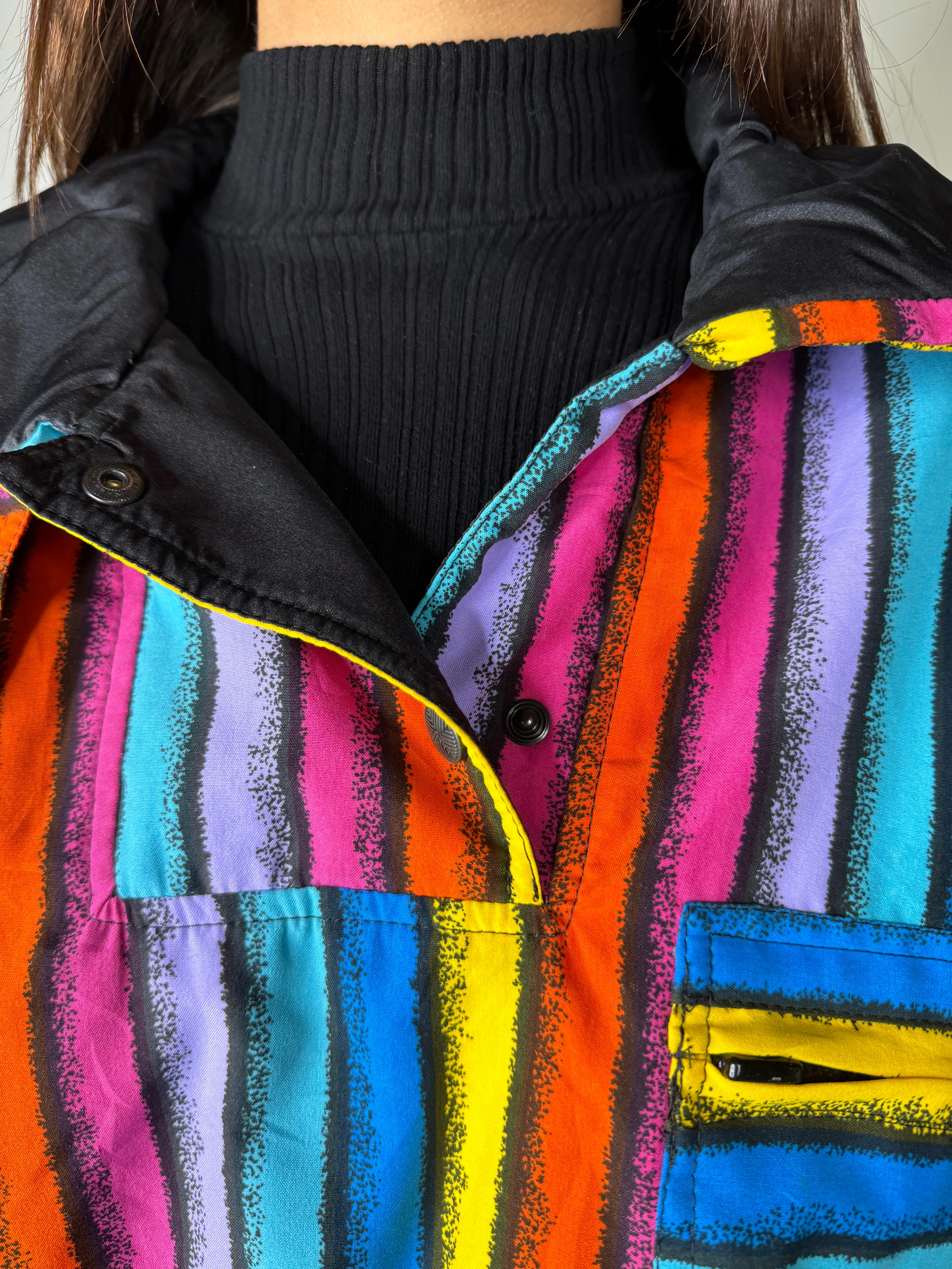 Skea, Multicolor Striped Ski Jacket 1990s