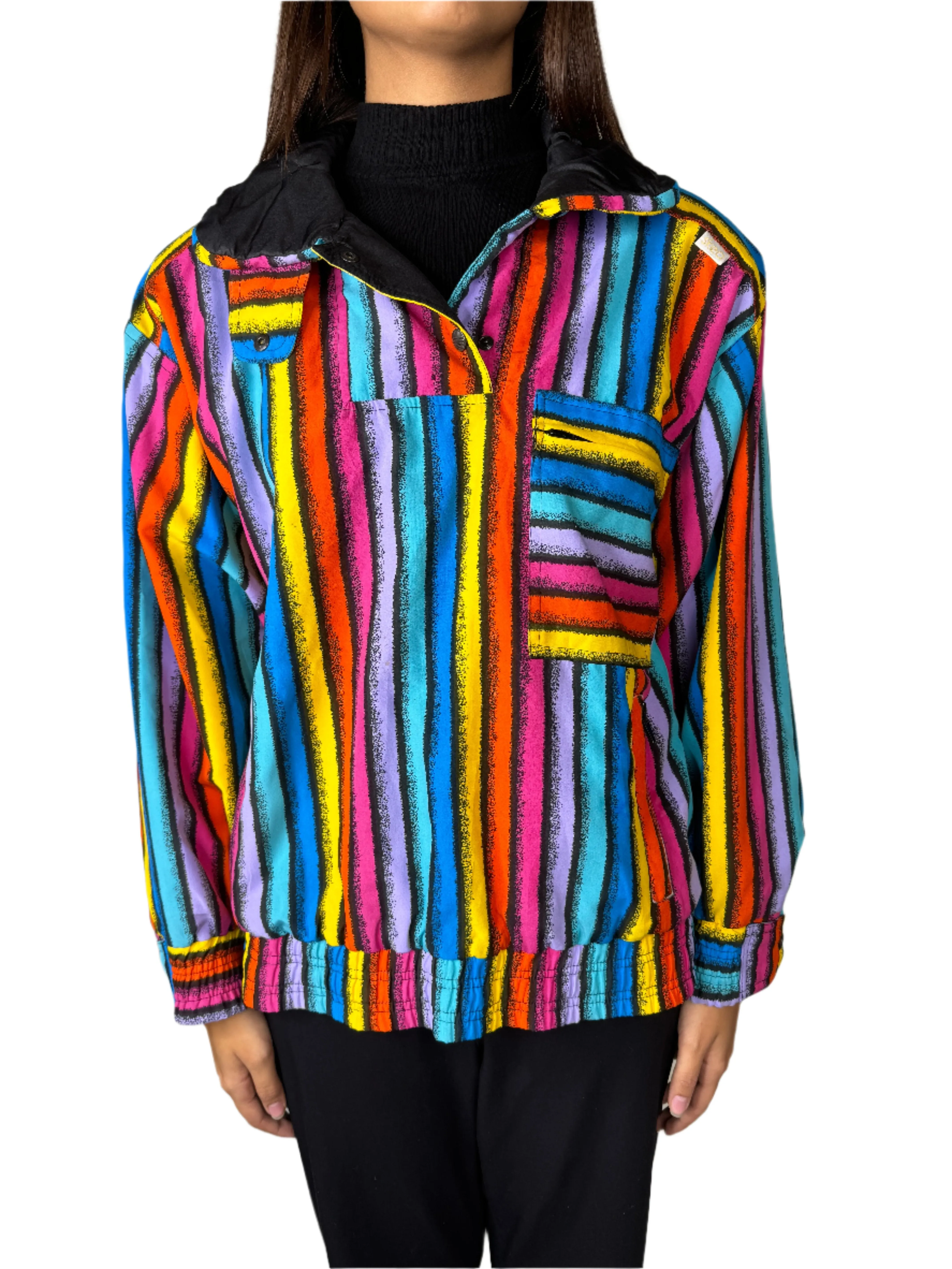 Skea, Multicolor Striped Ski Jacket 1990s