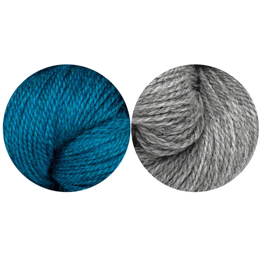 Skylar Big Scarf Kit (Teal Heather/Pewter Heather)