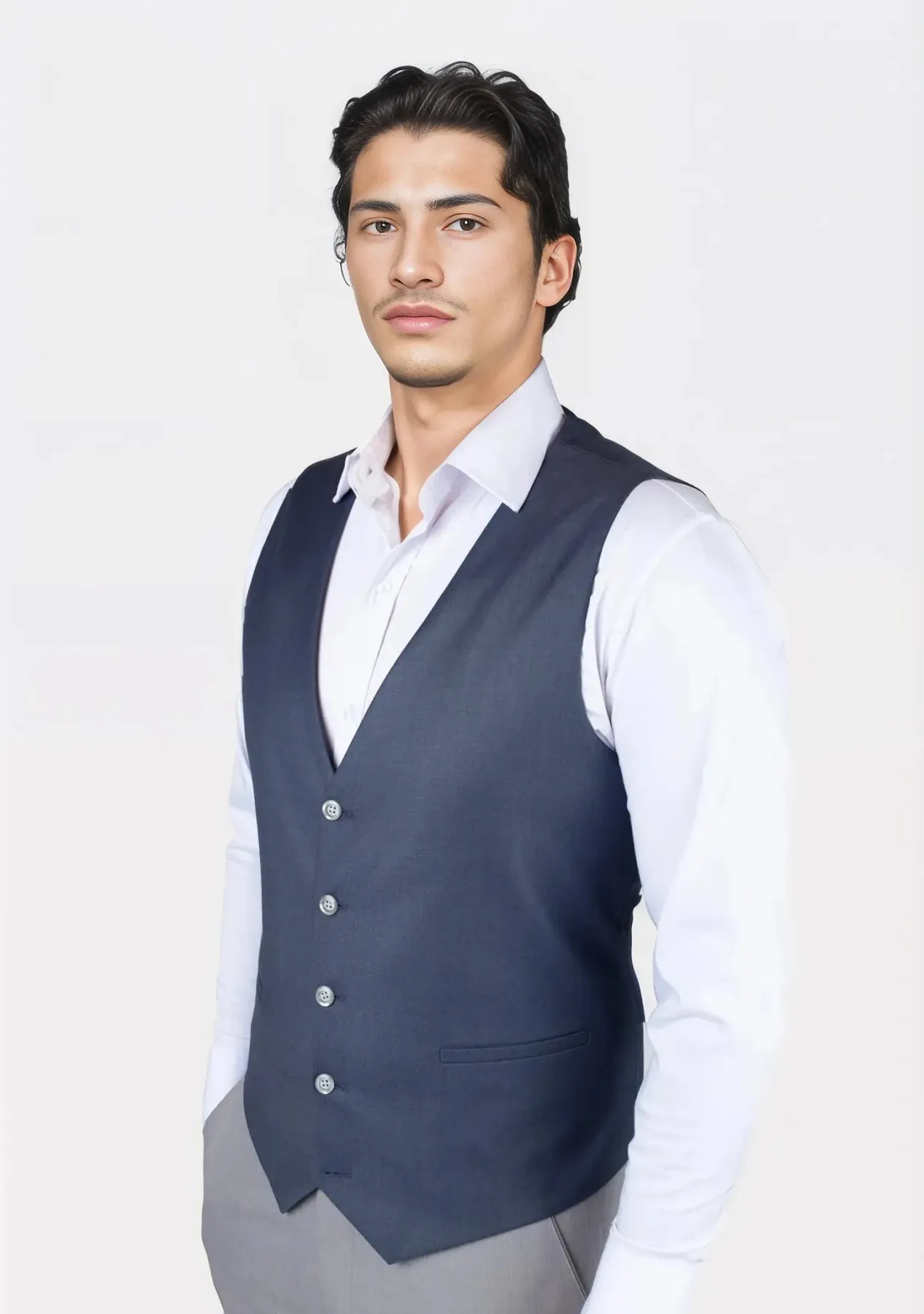 Slate Grey Twill Vest