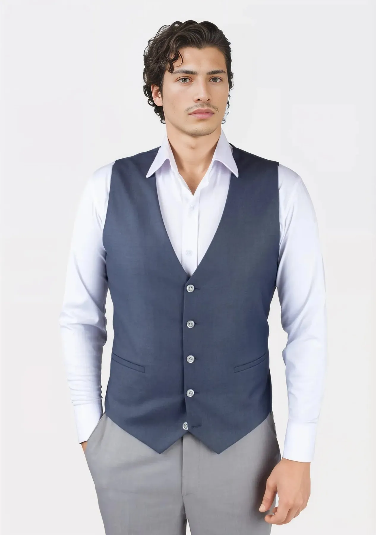 Slate Grey Twill Vest